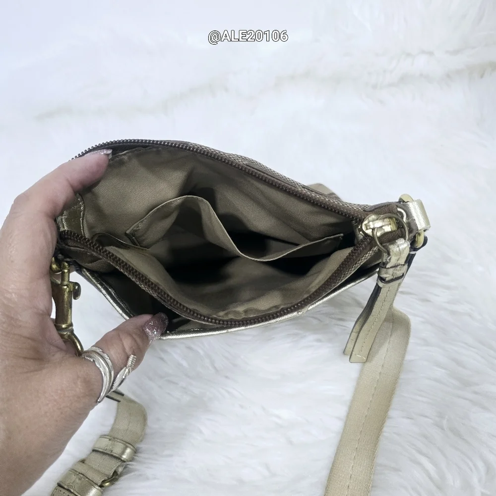 Coach Brown and Cream Crossbody Bag